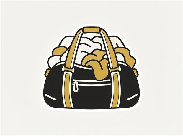 A gym bag of laundry, roughly 10 pounds