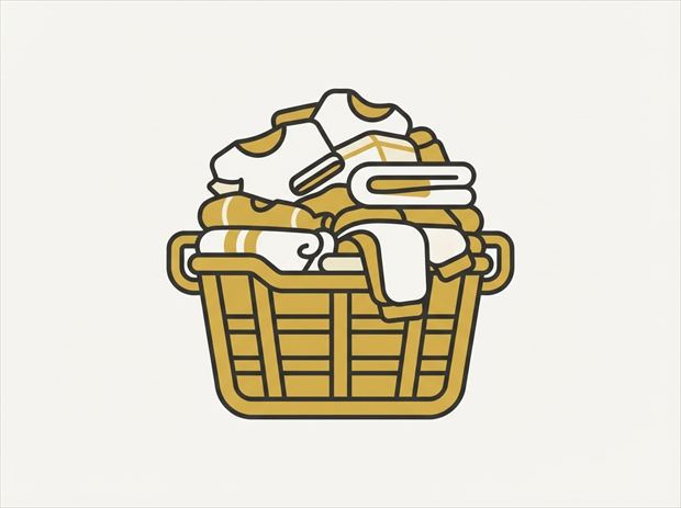 A full hamper of laundry, roughly 20 pounds